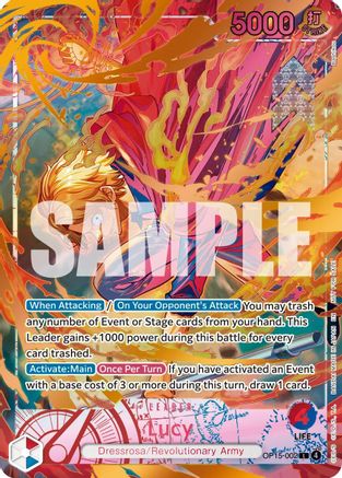 Lucy (Flame-Flame Fruit Coliseum) (OP15-002) [One Piece Promotion Cards] Foil One Piece Single Bandai