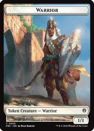 Warrior // Shark Double-Sided Token (FRC-5 // 6) [Commander: Reality Fracture] MTG Single Wizards of the Coast