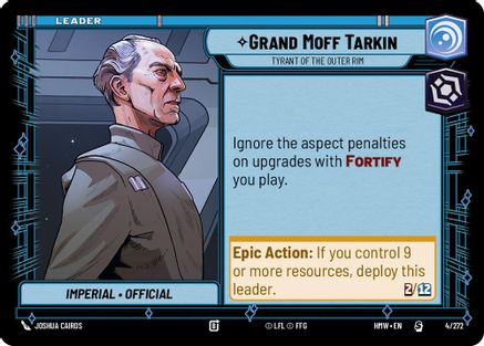 Grand Moff Tarkin - Tyrant of the Outer Rim (4/272) [Homeworlds] Star Wars: Unlimited Single Disney