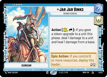 Jar Jar Binks - Bombad General (5/272) [Homeworlds] Star Wars: Unlimited Single Disney