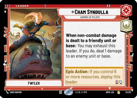 Cham Syndulla - Hammer of Ryloth (13/272) [Homeworlds] Star Wars: Unlimited Single Disney