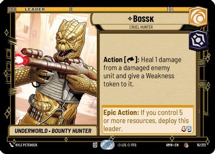Bossk - Cruel Hunter (15/272) [Homeworlds] Star Wars: Unlimited Single Disney