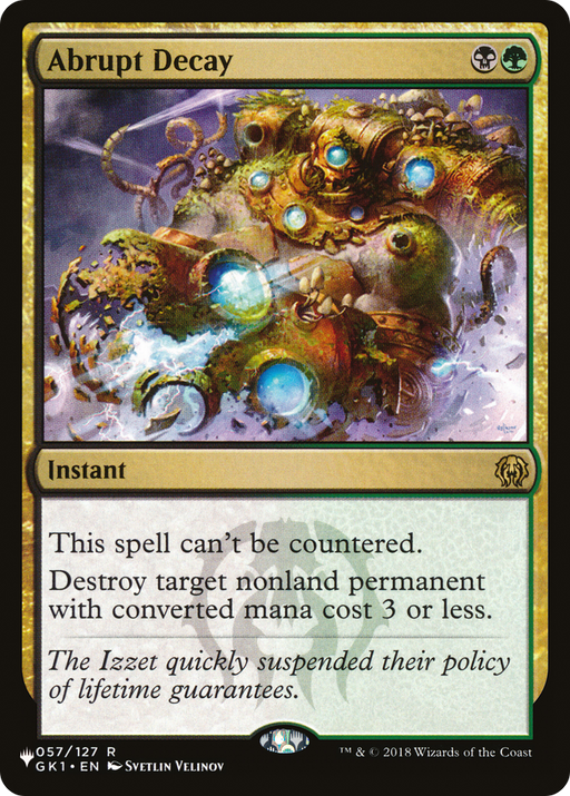 Abrupt Decay (LIST-057/127) [Mystery Booster] The List MTG Single Wizards of the Coast
