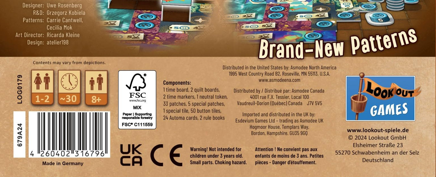 Patchwork 10th Anniversary Edition Board Games Mayfair Games