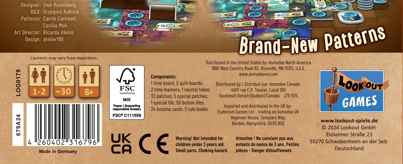 Patchwork 10th Anniversary Edition Board Games Mayfair Games