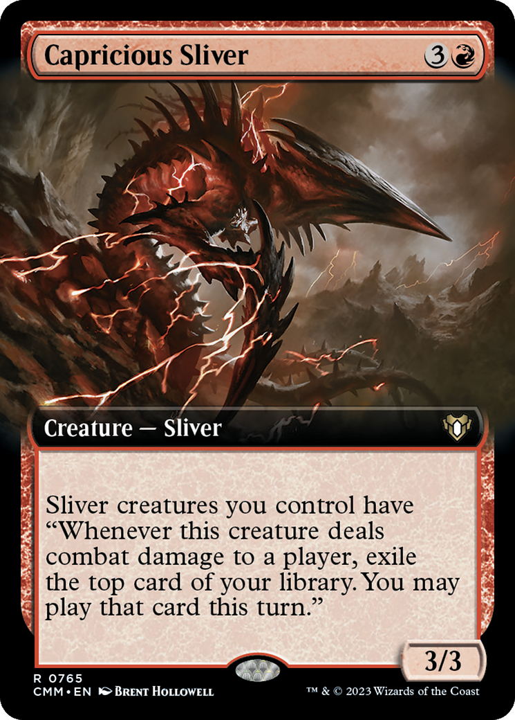 Capricious Sliver (CMM-765) [Commander Masters] (Extended Art) Foil MTG Single Wizards of the Coast