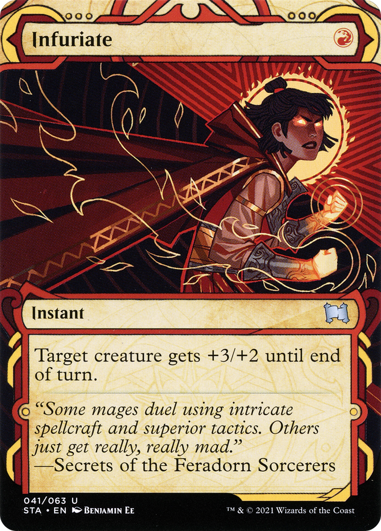 Infuriate (STA-041) [Strixhaven Mystical Archive] (Showcase) (Borderless) Etched Foil MTG Single Wizards of the Coast