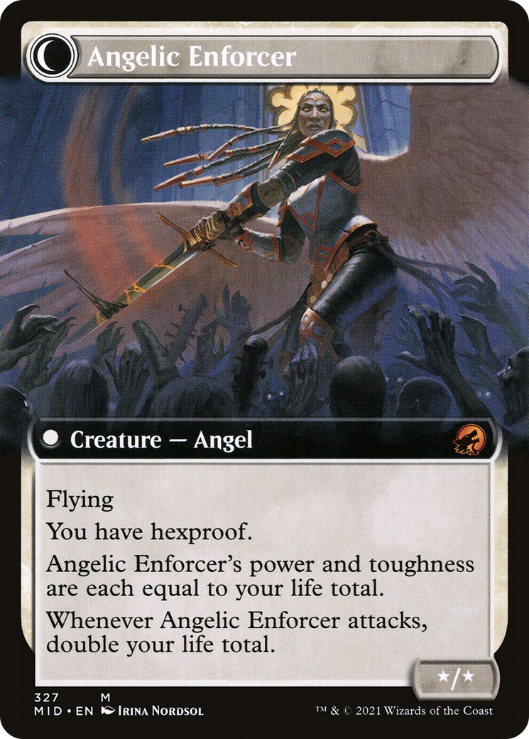 Enduring Angel (MID-327) [Innistrad: Midnight Hunt] (Extended Art) Foil MTG Single Wizards of the Coast