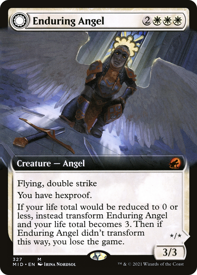 Enduring Angel (MID-327) [Innistrad: Midnight Hunt] (Extended Art) Foil MTG Single Wizards of the Coast