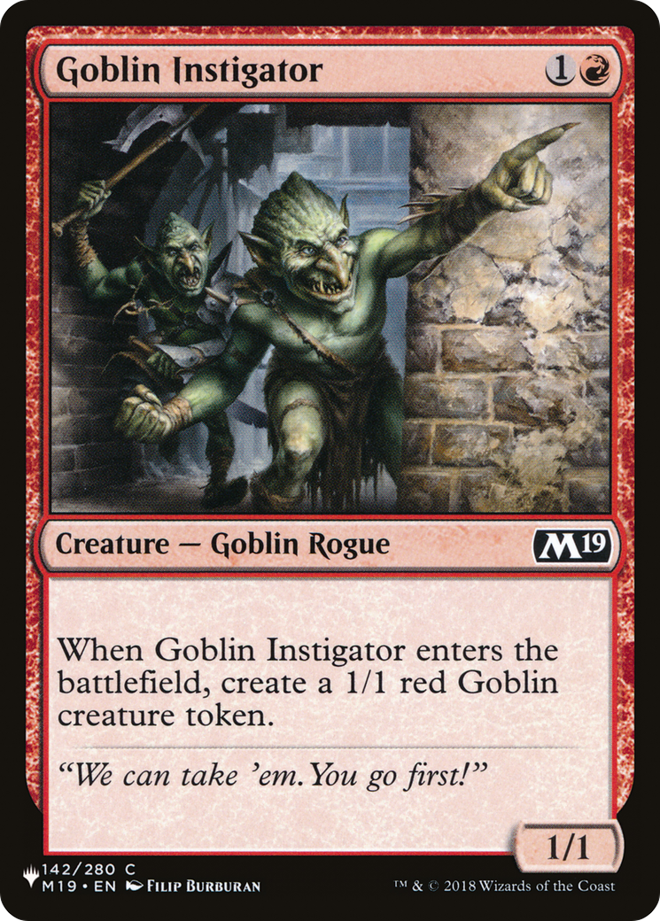 Goblin Instigator (LIST-M19-142) [Mystery Booster] The List MTG Single Wizards of the Coast