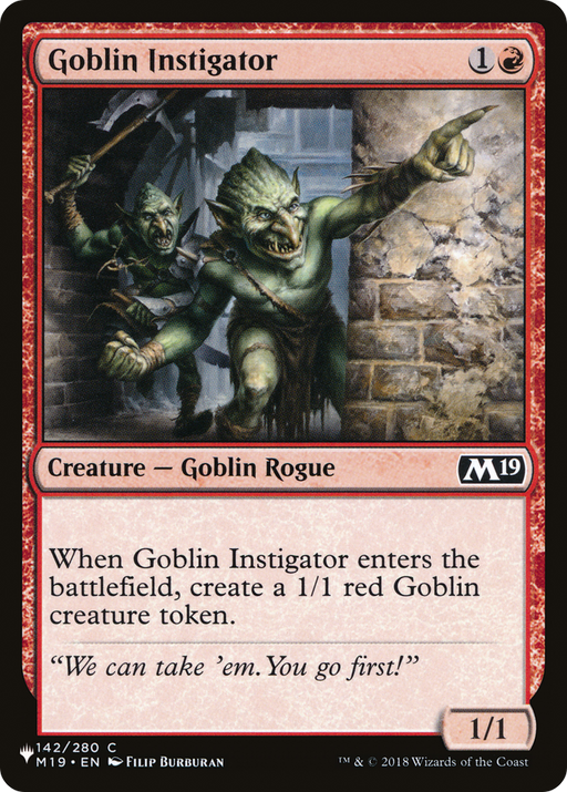 Goblin Instigator (LIST-M19-142) [Mystery Booster] The List MTG Single Wizards of the Coast