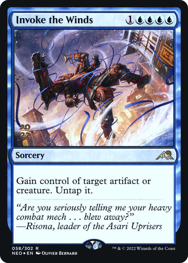 Invoke the Winds (PRE-58S) [Kamigawa: Neon Dynasty Promos] Foil MTG Single Wizards of the Coast