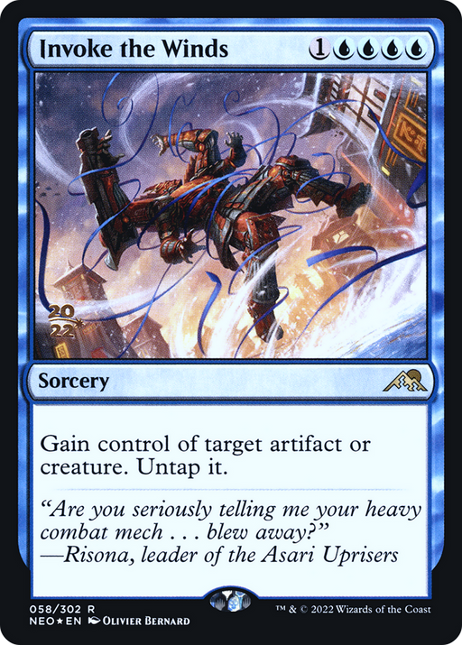 Invoke the Winds (PRE-58S) [Kamigawa: Neon Dynasty Promos] Foil MTG Single Wizards of the Coast