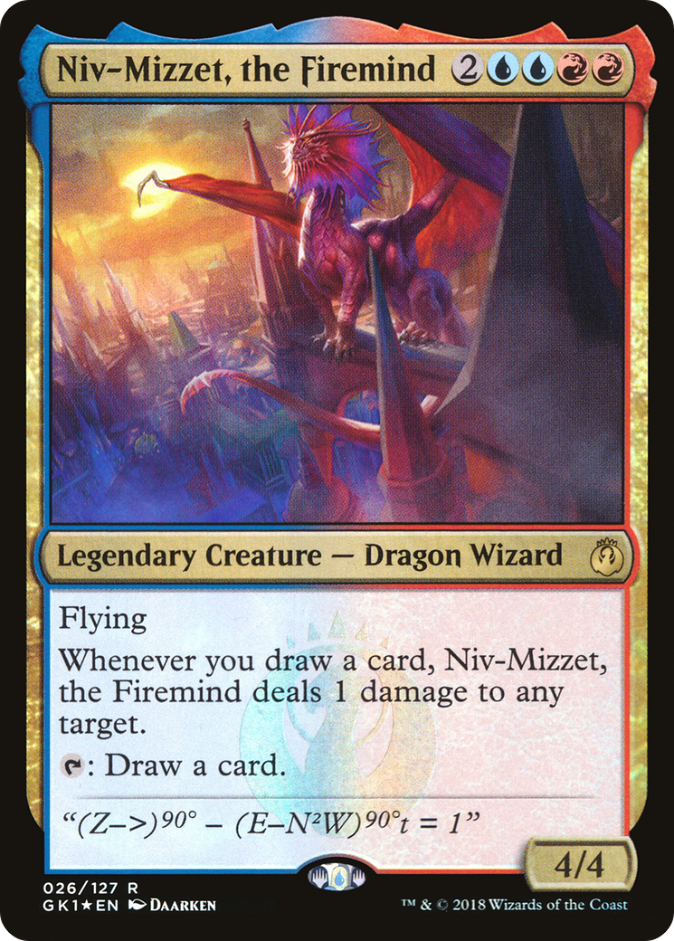 Niv-Mizzet, the Firemind (GR1-026) [Misc] GRN Guild Kit Foil MTG Single Wizards of the Coast