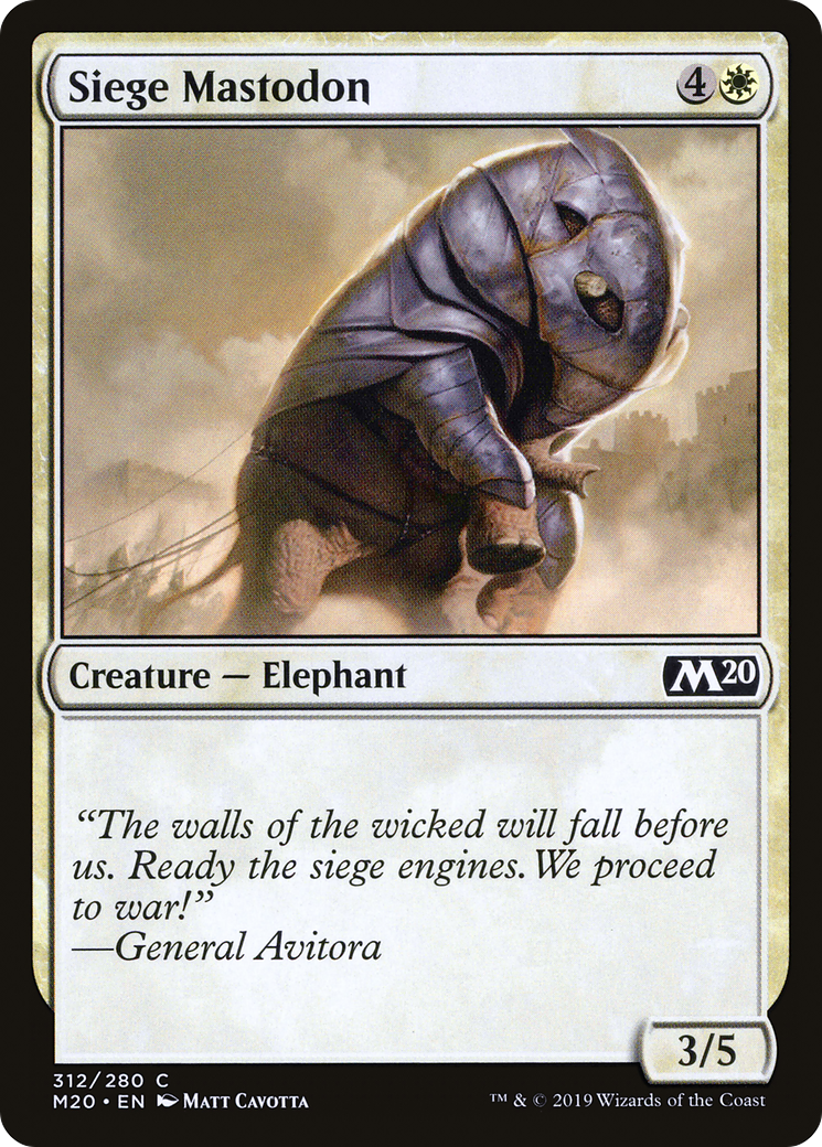 Siege Mastodon (M20-312) [Core Set 2020] MTG Single Wizards of the Coast