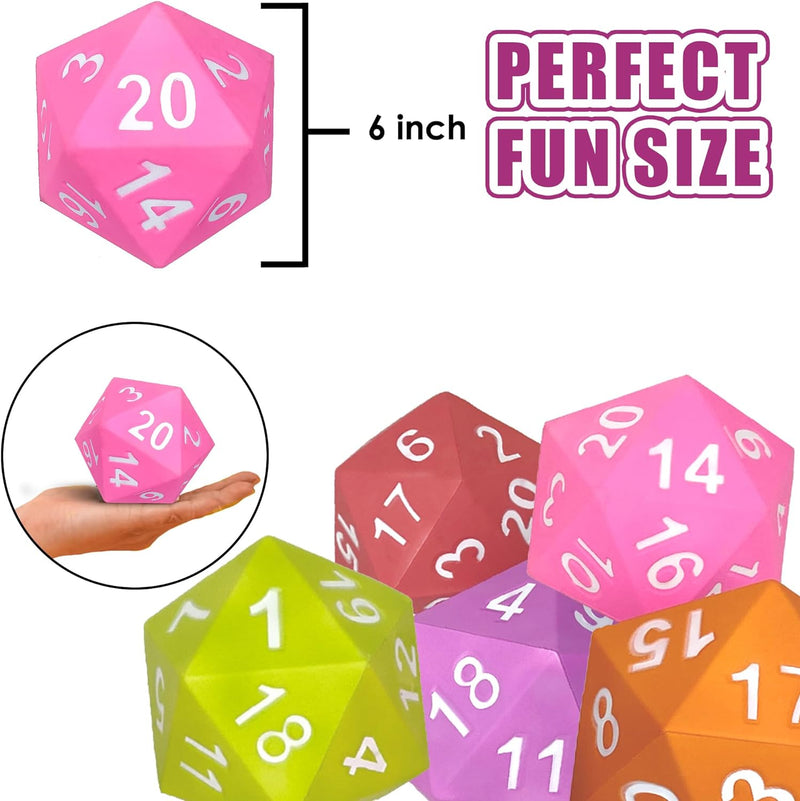 Jumbo 6" Foam D20 Die (Random Color) Toys & Plushes Kess Entertainment   
