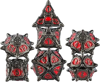 Surpass Dice: Metal 7 Die Set: Sclera Spikes Dice & Gaming Accessories Taps Imports