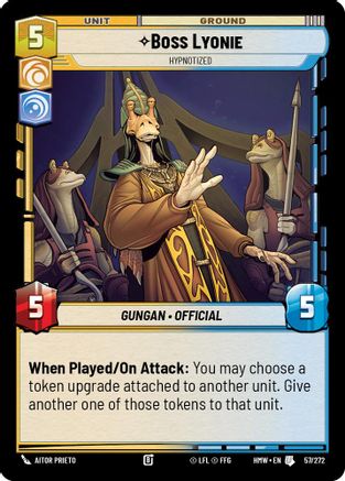 Boss Lyonie - Hypnotized (57/272) [Homeworlds] Star Wars: Unlimited Single Disney
