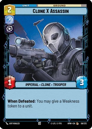 Clone X Assassin (59/272) [Homeworlds] Star Wars: Unlimited Single Disney