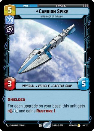 Carrion Spike - Harbinger of Tyranny (66/272) [Homeworlds] Star Wars: Unlimited Single Disney