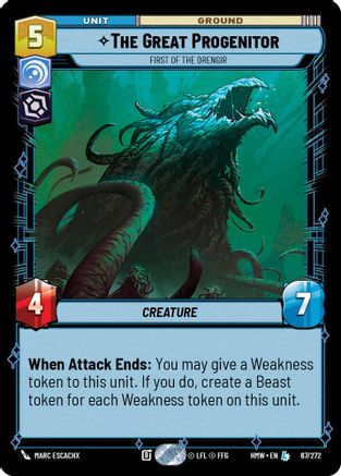 The Great Progenitor - First of the Drengir (67/272) [Homeworlds] Star Wars: Unlimited Single Disney