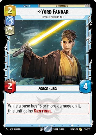 Yord Fandar - Devoutly Disciplined (74/272) [Homeworlds] Star Wars: Unlimited Single Disney