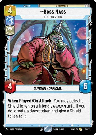 Boss Nass - Otoh Gunga Boss (77/272) [Homeworlds] Star Wars: Unlimited Single Disney