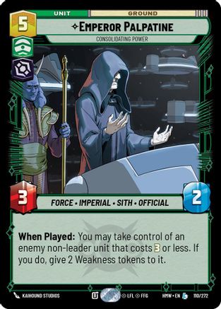 Emperor Palpatine - Consolidating Power (110/272) [Homeworlds] Star Wars: Unlimited Single Disney