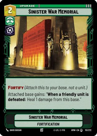 Sinister War Memorial (113/272) [Homeworlds] Star Wars: Unlimited Single Disney