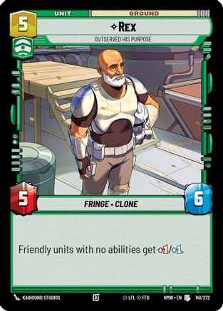 Rex - Outserved His Purpose (141/272) [Homeworlds] Star Wars: Unlimited Single Disney