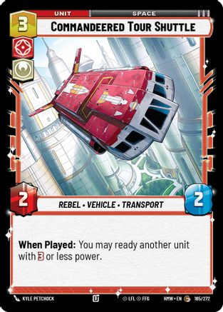 Commandeered Tour Shuttle (165/272) [Homeworlds] Star Wars: Unlimited Single Disney