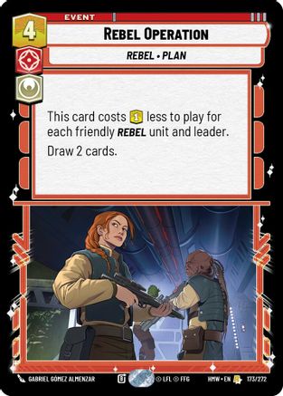 Rebel Operation (173/272) [Homeworlds] Star Wars: Unlimited Single Disney