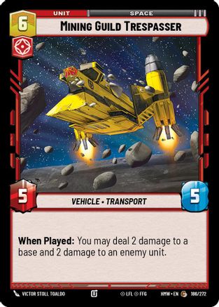 Mining Guild Trespasser (186/272) [Homeworlds] Star Wars: Unlimited Single Disney
