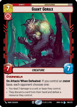 Giant Gorax (188/272) [Homeworlds] Star Wars: Unlimited Single Disney
