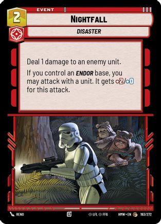 Nightfall (193/272) [Homeworlds] Star Wars: Unlimited Single Disney