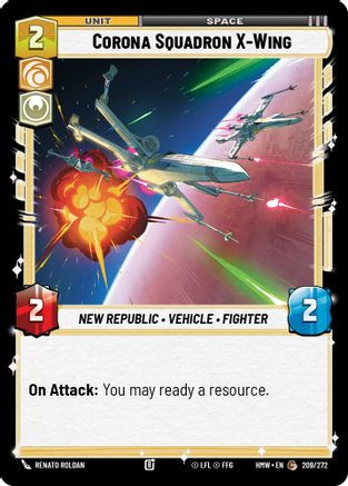 Corona Squadron X-Wing (209/272) [Homeworlds] Star Wars: Unlimited Single Disney