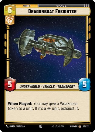 Dragonboat Freighter (231/272) [Homeworlds] Star Wars: Unlimited Single Disney