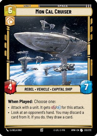 Mon Cal Cruiser (232/272) [Homeworlds] Star Wars: Unlimited Single Disney