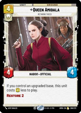 Queen Amidala - Retaking Theed (260/272) [Homeworlds] Star Wars: Unlimited Single Disney