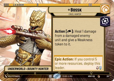Bossk - Cruel Hunter (Hyperspace) (287) [Homeworlds] Star Wars: Unlimited Single Disney