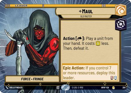 Maul - Old Master (Hyperspace) (288) [Homeworlds] Star Wars: Unlimited Single Disney