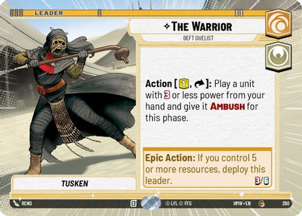 The Warrior - Deft Duelist (Hyperspace) (290) [Homeworlds] Star Wars: Unlimited Single Disney
