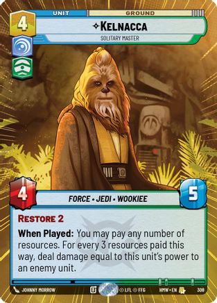 Kelnacca - Solitary Master (Hyperspace) (308) [Homeworlds] Star Wars: Unlimited Single Disney