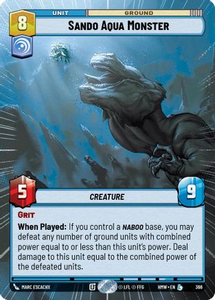 Sando Aqua Monster (Hyperspace) (366) [Homeworlds] Star Wars: Unlimited Single Disney