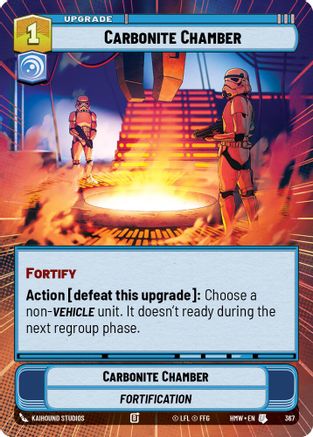Carbonite Chamber (Hyperspace) (367) [Homeworlds] Star Wars: Unlimited Single Disney