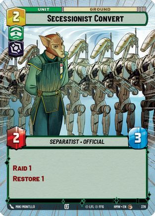 Secessionist Convert (Hyperspace) (378) [Homeworlds] Star Wars: Unlimited Single Disney