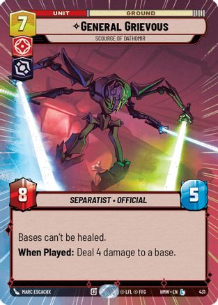 General Grievous - Scourge of Dathomir (Hyperspace) (431) [Homeworlds] Star Wars: Unlimited Single Disney