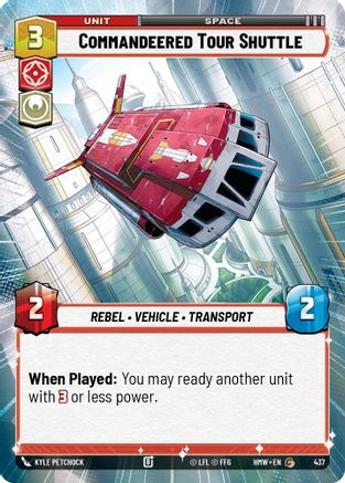 Commandeered Tour Shuttle (Hyperspace) (437) [Homeworlds] Star Wars: Unlimited Single Disney