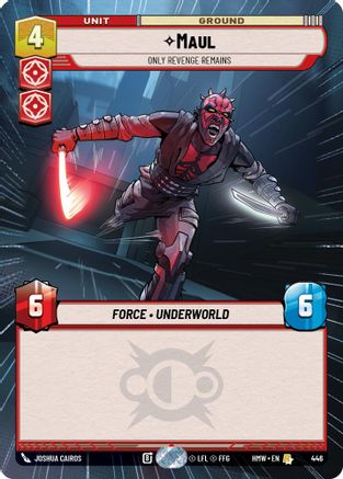 Maul - Only Revenge Remains (Hyperspace) (446) [Homeworlds] Star Wars: Unlimited Single Disney