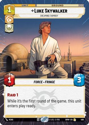 Luke Skywalker - Dreaming Farmboy (Hyperspace) (480) [Homeworlds] Star Wars: Unlimited Single Disney